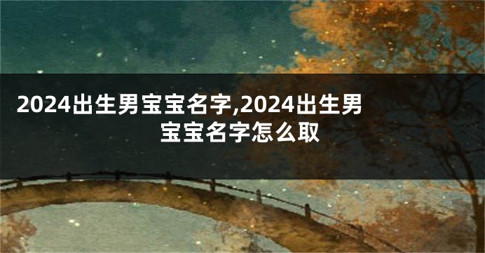 2024出生男宝宝名字,2024出生男宝宝名字怎么取