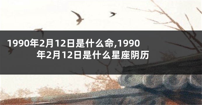 1990年2月12日是什么命,1990年2月12日是什么星座阴历