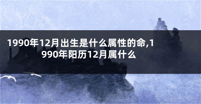 1990年12月出生是什么属性的命,1990年阳历12月属什么