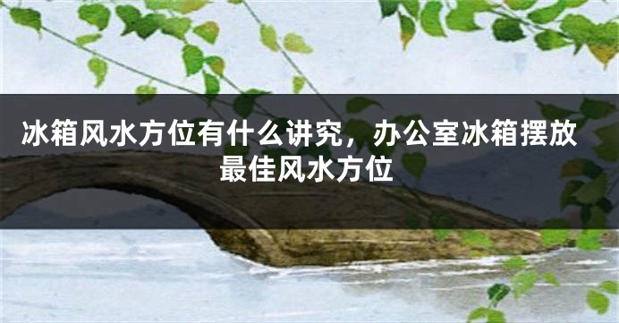 冰箱风水方位有什么讲究，办公室冰箱摆放最佳风水方位