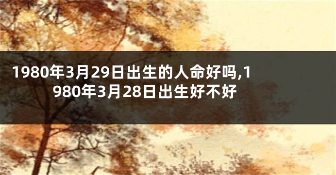 1980年3月29日出生的人命好吗,1980年3月28日出生好不好