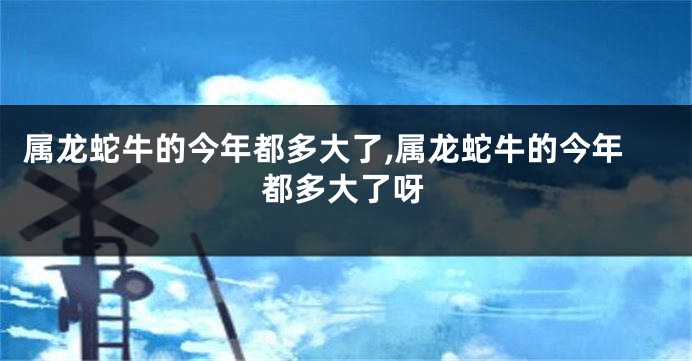 属龙蛇牛的今年都多大了,属龙蛇牛的今年都多大了呀