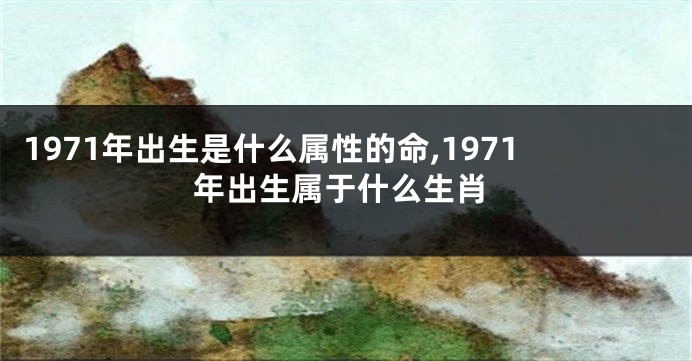 1971年出生是什么属性的命,1971年出生属于什么生肖