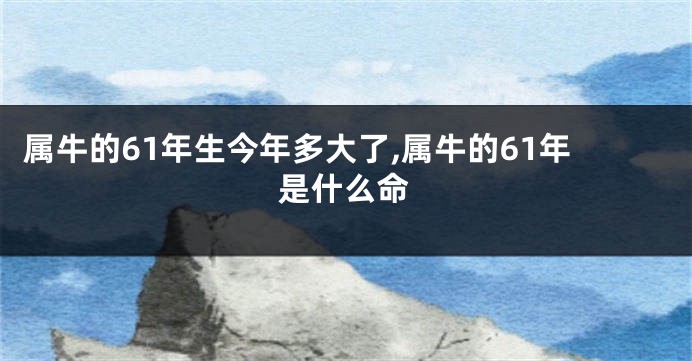 属牛的61年生今年多大了,属牛的61年是什么命