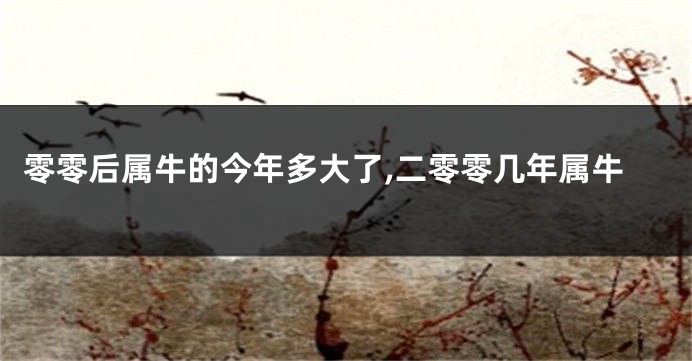 零零后属牛的今年多大了,二零零几年属牛