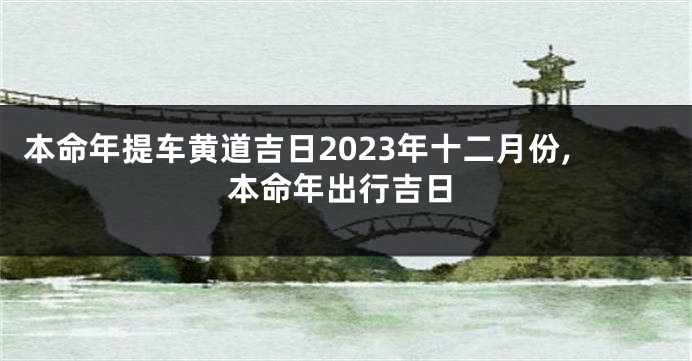 本命年提车黄道吉日2023年十二月份,本命年出行吉日