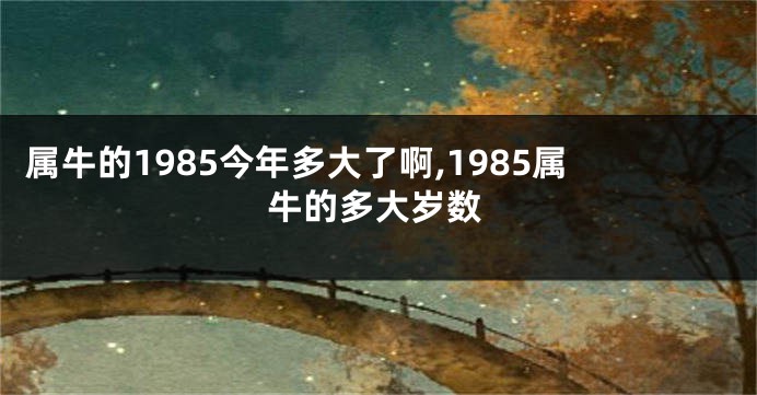 属牛的1985今年多大了啊,1985属牛的多大岁数