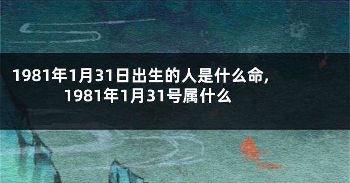 1981年1月31日出生的人是什么命,1981年1月31号属什么