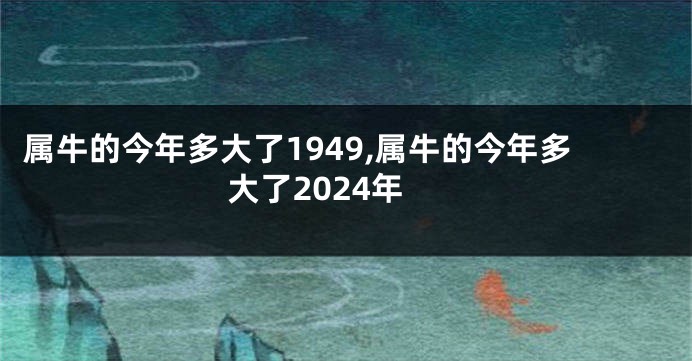 属牛的今年多大了1949,属牛的今年多大了2024年