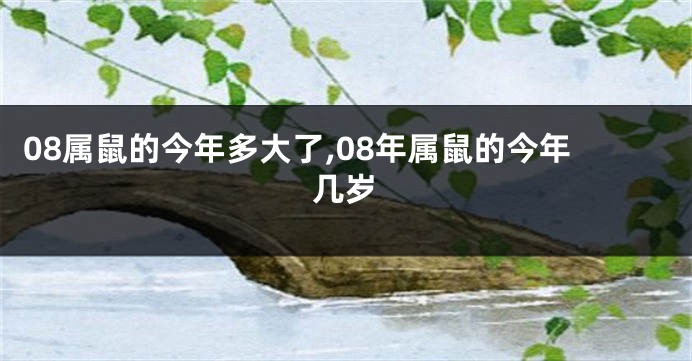 08属鼠的今年多大了,08年属鼠的今年几岁