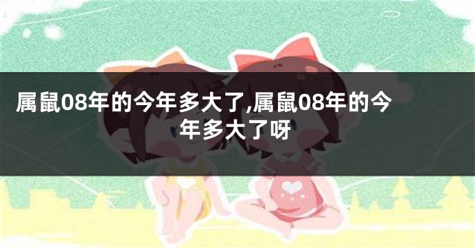 属鼠08年的今年多大了,属鼠08年的今年多大了呀