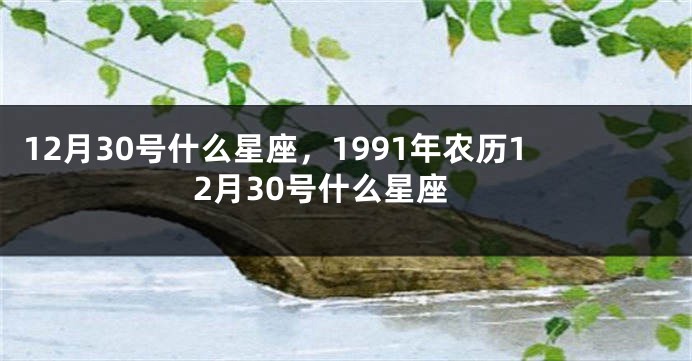 12月30号什么星座，1991年农历12月30号什么星座