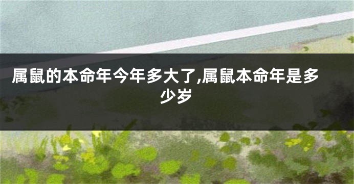 属鼠的本命年今年多大了,属鼠本命年是多少岁