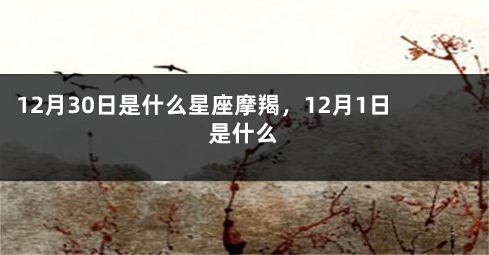 12月30日是什么星座摩羯，12月1日是什么