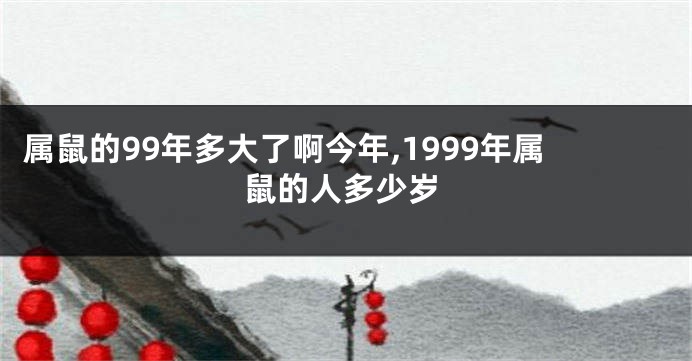 属鼠的99年多大了啊今年,1999年属鼠的人多少岁