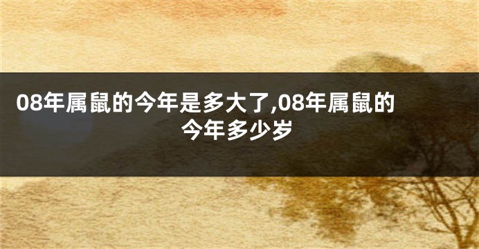 08年属鼠的今年是多大了,08年属鼠的今年多少岁