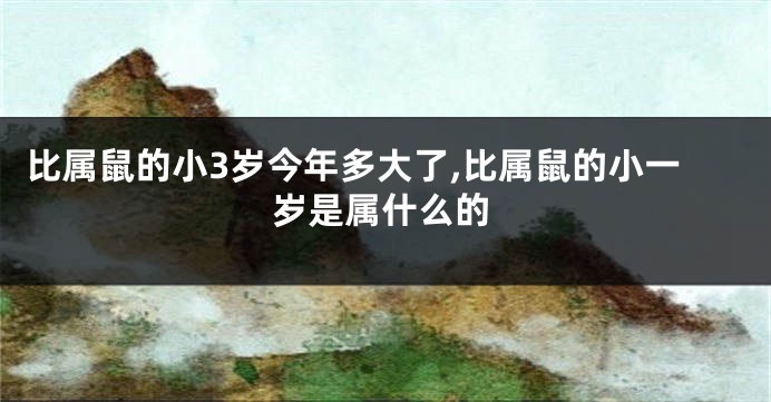 比属鼠的小3岁今年多大了,比属鼠的小一岁是属什么的