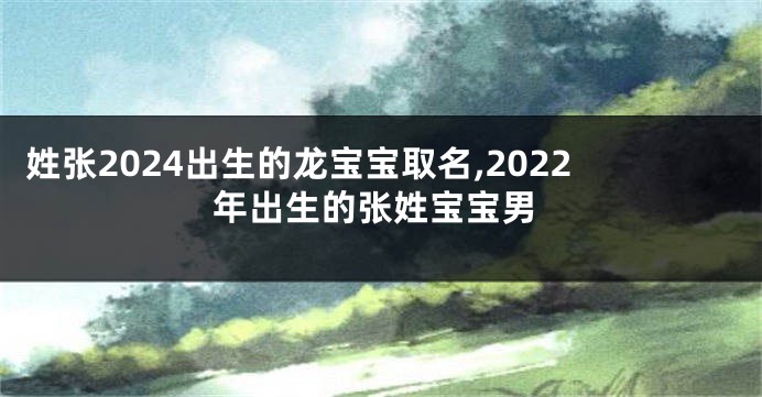 姓张2024出生的龙宝宝取名,2022年出生的张姓宝宝男