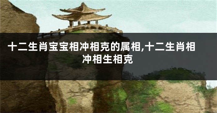 十二生肖宝宝相冲相克的属相,十二生肖相冲相生相克