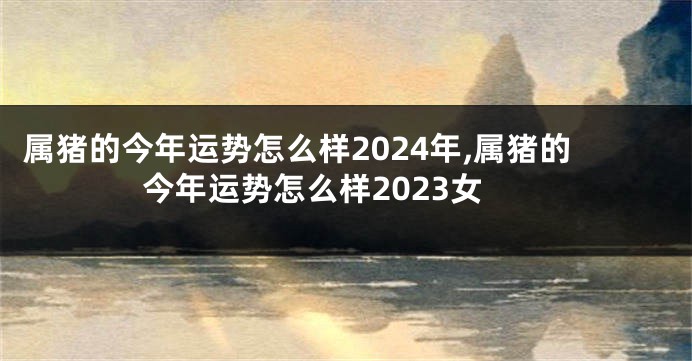 属猪的今年运势怎么样2024年,属猪的今年运势怎么样2023女