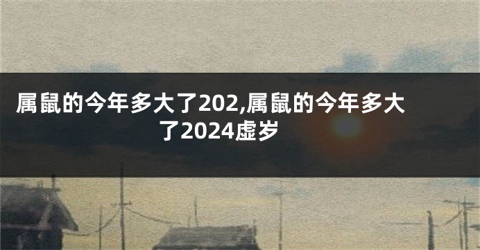 属鼠的今年多大了202,属鼠的今年多大了2024虚岁