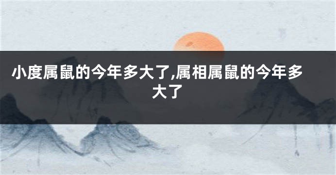 小度属鼠的今年多大了,属相属鼠的今年多大了