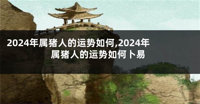 2024年属猪人的运势如何,2024年属猪人的运势如何卜易