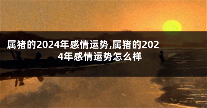 属猪的2024年感情运势,属猪的2024年感情运势怎么样