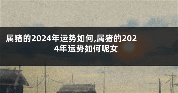 属猪的2024年运势如何,属猪的2024年运势如何呢女