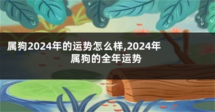 属狗2024年的运势怎么样,2024年属狗的全年运势