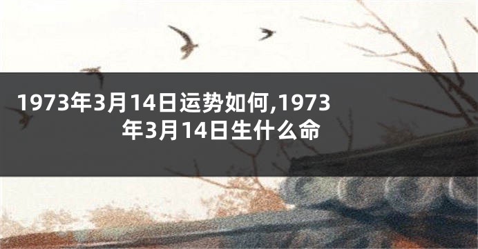 1973年3月14日运势如何,1973年3月14日生什么命