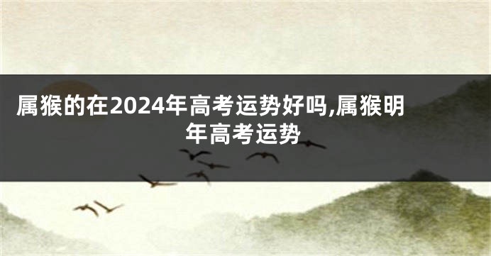 属猴的在2024年高考运势好吗,属猴明年高考运势