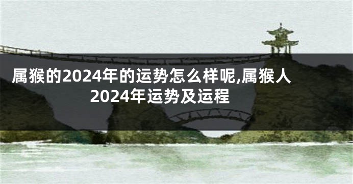 属猴的2024年的运势怎么样呢,属猴人2024年运势及运程