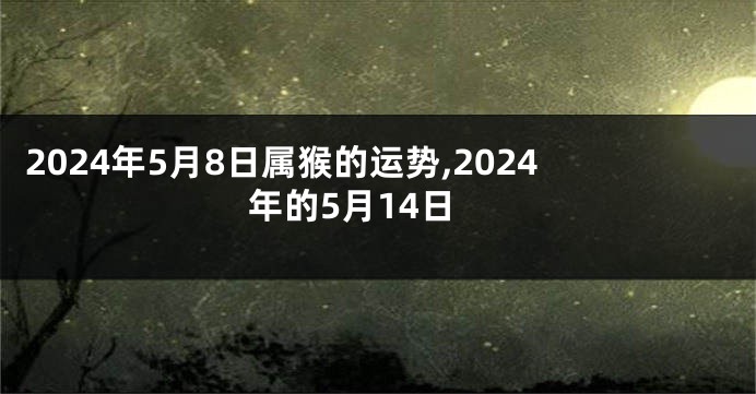 2024年5月8日属猴的运势,2024年的5月14日