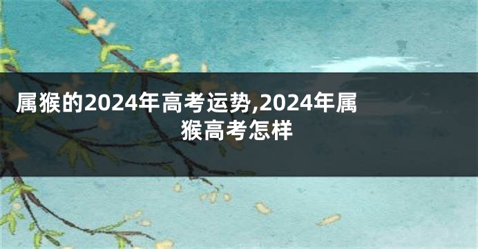 属猴的2024年高考运势,2024年属猴高考怎样