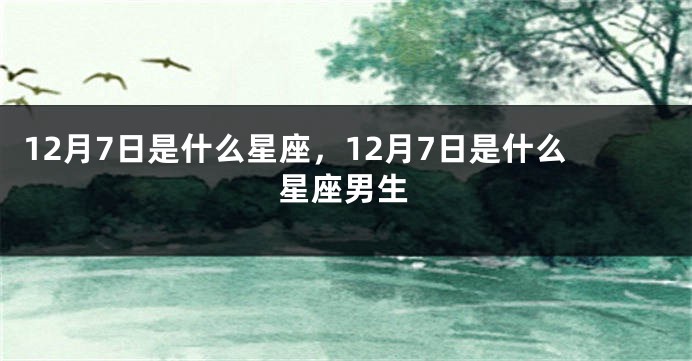 12月7日是什么星座，12月7日是什么星座男生