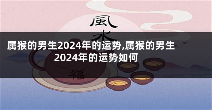 属猴的男生2024年的运势,属猴的男生2024年的运势如何