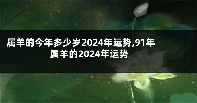 属羊的今年多少岁2024年运势,91年属羊的2024年运势