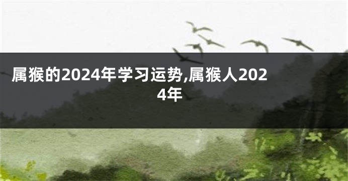 属猴的2024年学习运势,属猴人2024年