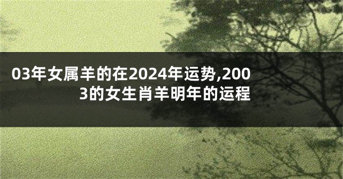 03年女属羊的在2024年运势,2003的女生肖羊明年的运程