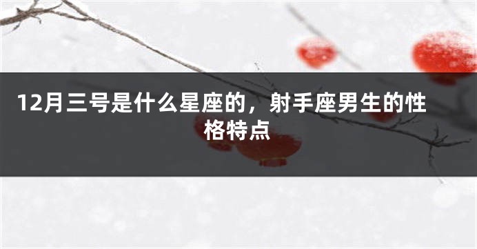 12月三号是什么星座的，射手座男生的性格特点