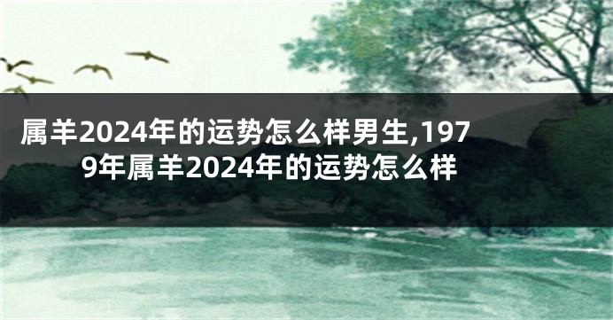 属羊2024年的运势怎么样男生,1979年属羊2024年的运势怎么样