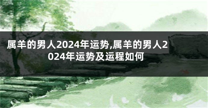 属羊的男人2024年运势,属羊的男人2024年运势及运程如何