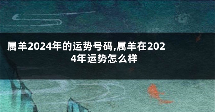 属羊2024年的运势号码,属羊在2024年运势怎么样