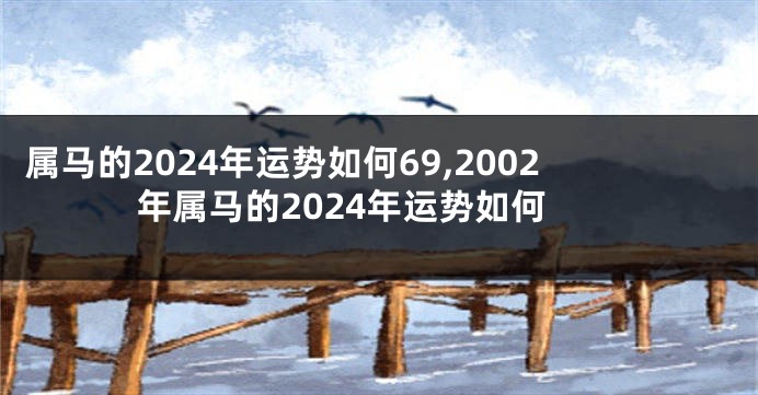 属马的2024年运势如何69,2002年属马的2024年运势如何