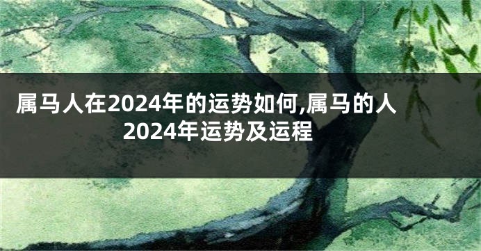 属马人在2024年的运势如何,属马的人2024年运势及运程