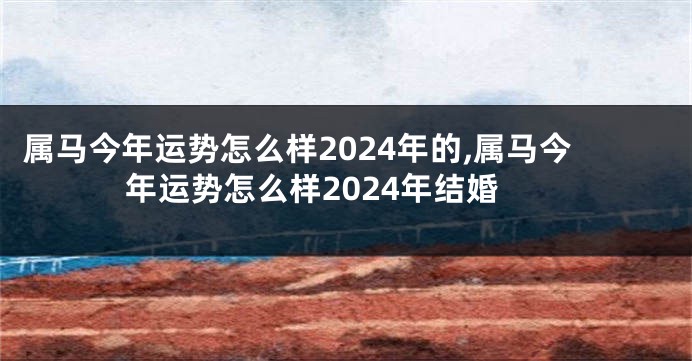 属马今年运势怎么样2024年的,属马今年运势怎么样2024年结婚