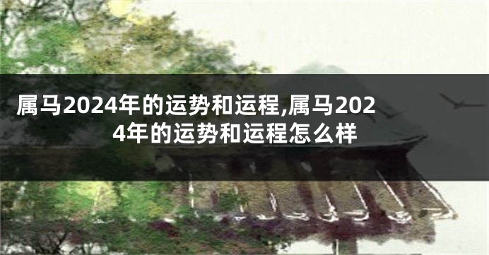 属马2024年的运势和运程,属马2024年的运势和运程怎么样