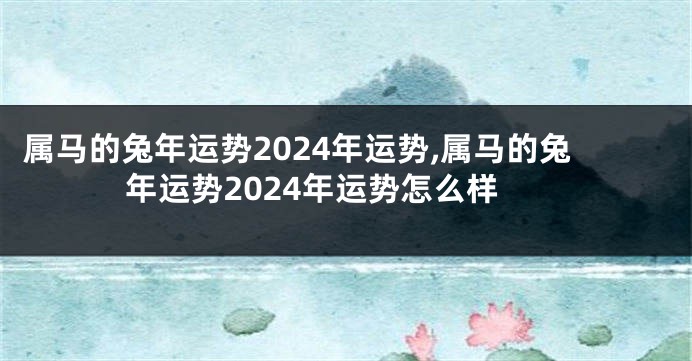 属马的兔年运势2024年运势,属马的兔年运势2024年运势怎么样