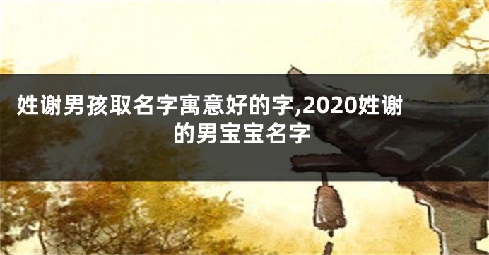 姓谢男孩取名字寓意好的字,2020姓谢的男宝宝名字